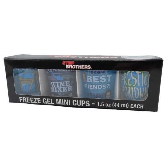 Step Brothers Freeze Gel Mini Cups Shot Glasses 4 Pack 1.5 Oz Each NEW Sealed - Picture 1 of 10